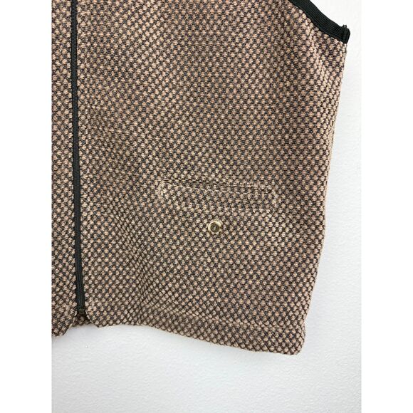 REI Quilted Vest Women's XL Brown Black Textured Full Zip Collar Pocket - Picture 5 of 6